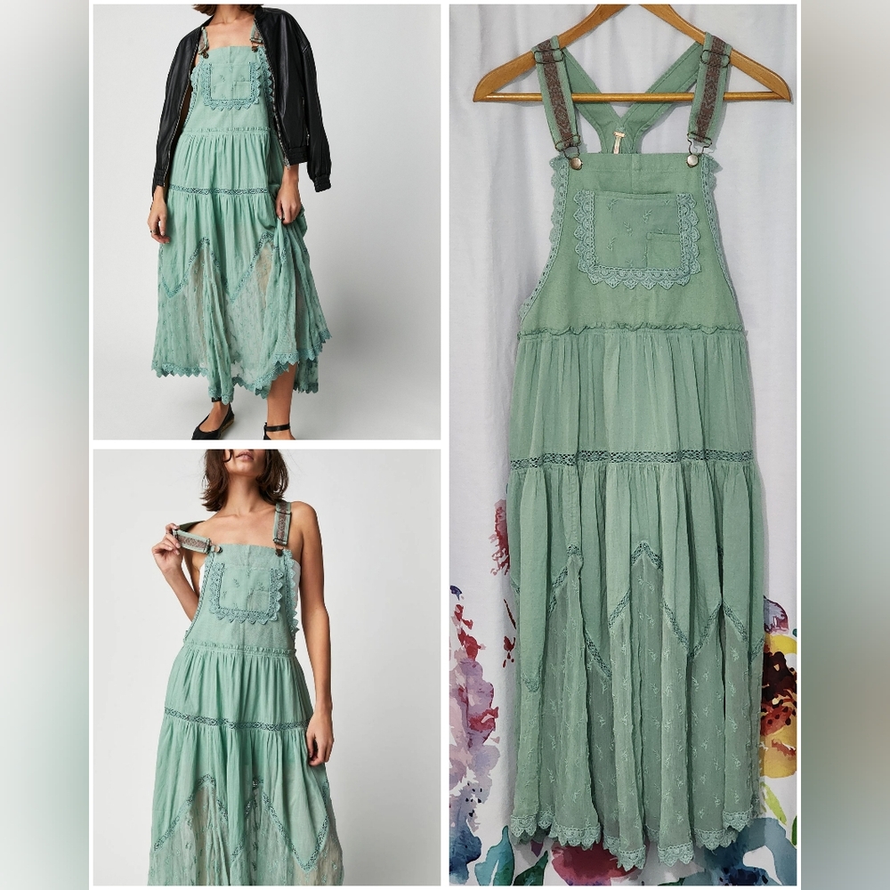 Free People Green Trails End Skirtall